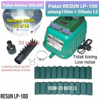 PAKET AERATOR KOLAM RESUN LP-100. Power 100w, 140L/min, 0.042mpa, 33 output. Untuk Kolam bioflok pet