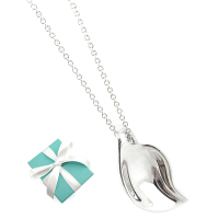 【Tiffany&amp;Co. 蒂芙尼】925純銀-立體葉子造型墜飾項鍊(展示品)
