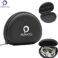 POYATU Portable Earphone Case Bag Storage For Shure SE110 SE112 SE115 SE210 SE215 EVA Hard Zipper Case Earphone Accessories