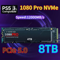 1080PRO SSD ใหม่ของแท้8TB 4TB 2TB 1TB M.2 2280 PCIe 5.0 NVMe โซลิดสเตทไดรฟ์สำหรับคอนโซลเกมเดสก์ท็อปแล็ปท็อป PS5 2024