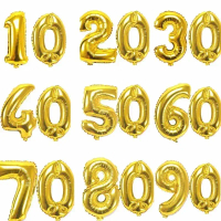 [HOT NYRD KHG 121 ] 32 inch Number Figure Foil Balloons 10 20 30 40 50 60 70 80 90 Years Adult Old B