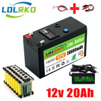 Upgraded 12v 20A Li Ion 18650 Battery Electric Vehicle Lithium Battery Pack 9V- 12V 20Ah Built-in BMS 30A High Current