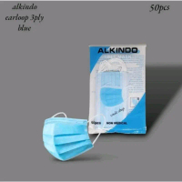 MASKER ALKINDO BLUE EARLOOP 3PLY 1PACK 50PCS Biru Pink Putih