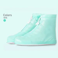 全城热卖 - 防水鞋套耐磨底成人雨天戶外下雨天防雨加厚雨鞋套淺綠色34/35