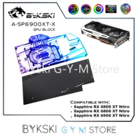 Bykski GPU Water Block For Radeon RX 6800XT/6900 XT Video Cards,Cooler,VGA Backplate Water Cooler 5V ARGB /12V RGB A-SP6900XT-X