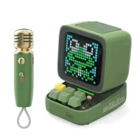 Divoom Ditoo-Mic Bluetooth Speaker with Karaoke Microphone Pixel Art Display Desktop Decor Different Sound Modes Gift Idea