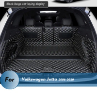 Custom Only bottom mat Custom Leather Car Trunk Mats For Volkswagen Jetta 2006-2020 Rear Trunk Floor Mat Tray Carpet