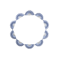 *【GEORG JENSEN】 DAISY系列藍瓷琺瑯純銀半花大項鍊