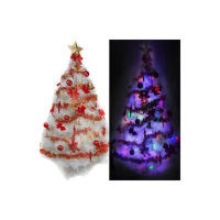 【摩達客】耶誕-4尺/4呎-120cm台灣製豪華版夢幻白色聖誕樹(含飾品組/含LED100燈一串-可選色/本島免運費)