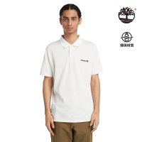 【Timberland】男款復古白吸濕排汗短袖Polo衫(A2ND5CM9)