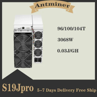 Used S19jpro 96/100/104T Bitmain Antminer S19j Pro 3068W Profitability Asic Crypto Bitcoin Miner Hashrate 104Th/s PSU Included