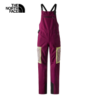 【The North Face 官方旗艦】北面女款紫紅色防水透氣可調節彈力背帶衝鋒褲｜82VXI0H