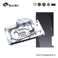 Bykski Watercooler For NVIDIA Geforce RTX3080,3080Ti FE Founders Edition Graphics Card ,Full Cover Water Block, N-RTX3080FE-X