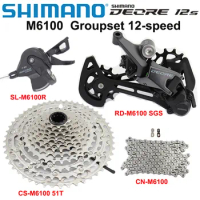 SHIMANO DEORE 12v Groupset Mountain Bike M6100 Shifte Rear Derailleur SGS Cassette 10-51T Chain 1x12 Speed MTB