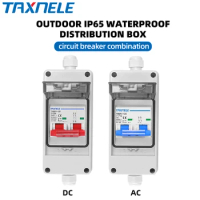 IP65 Waterproof Electric Distribution Box AC DC Solar Circuit Breaker MCB 80A 100A 125A PC Plastic Junction Wire Box HT Outdoor