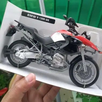 Diecast Skala 1:12 Miniatur Motor Balap BMW R 1200 dengan Ban Karet - Koleksi Mainan Berkualitas Tin