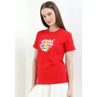 Giordano Women's Alice in Wonderland Tee - Haute Red [0539527401] XL