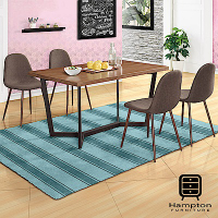 漢妮Hampton奧茲4.3尺餐桌椅組-1桌4椅-泰拉餐椅-130x80x75cm