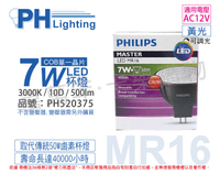 PHILIPS飛利浦 LED 7W 3000K 黃光 12V 10度 可調光 高演色 COB MR16杯燈 _ PH520375