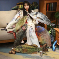 Sofa Cushion Perch Simulation Fish Plush Pillow Grouper PP Cotton Cartoon Fish Plush Toy Lovely Soft
