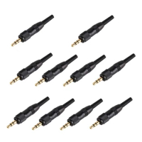 10Pcs 3.5Mm Stereo Screw Locking Audio Lock Connector for Sennheiser for Sony Nady Audio2000S Mic Spare Plug