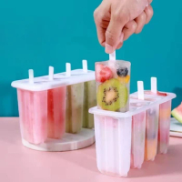 4 Cell Ice Cream Popsicle Mold DIY Ice Cream Machine Homemade Ice Box Summer Children Ice-lolly Mold Ice Tray Kitchen Gadgets
