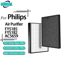 2pcs Replacement Philips AC5659 air purifier parts HEPA filter FY5185 And Carbon Filter FY5182 for 5000 and 5000i Series