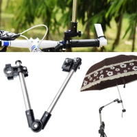 Wheelchair Bicycle Pram Swivel Umbrella Connector Stroller Holder Any Angle Stainless Steel Umbrella Holder Rain Gear Tool