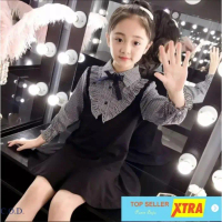 Baju Dress Naura hitam RO Dress anak perempuan katun hitam Kekinian Tiktok shop Fashion Muslim Ramad