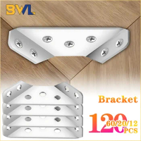 90 Degree Wooden Plank Bracket Stainless Steel Fixed Bracket Furniture Plank Iron Connectors Multi-function Right Angle Bracket