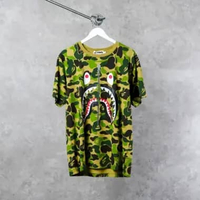 Kaos BAPE SHARK WGM ABC CAMO GREEN TSHIRT 100% ORIGINAL Size L
