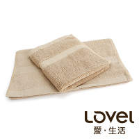 LOVEL 嚴選六星級飯店(毛巾+方巾)超值雙件組合(椰褐)