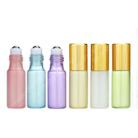 500pcs/lot 3ml 5ml Glass Essential Oil Roller Bottles Glass Roller Balls Aromatherapy Perfumes Lip Balms Glass Roll On Bottle