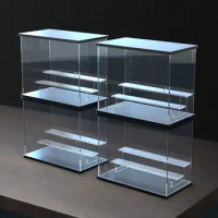 Clear Acrylic Display Case Stand Assemble Countertop Box Storage Cube Showcase for Action Pop Figures Collectibles Toys