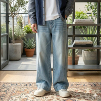 Baggy Jeans Tulang - ASTRAL Flow Black Abyss - Streetwear Baggy Style- Lebar Gombrong Skena