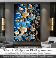 Wallpaper Dinding Bunga 3D Stiker Dekorasi Dinding Bunga Kekinian Sudah DIlengkapi Lem Perekat Wallp