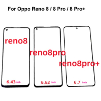 For Oppo Reno 8 Front LCD Glass Lens touchscreen Reno 8Pro touch screen Panel Outer Screen Glass without flex Reno8 Pro+