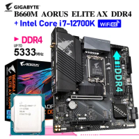 Gigabyte B660M AORUS ELITE WIFI DDR4 Mainboard Combo Set i7 12700K CPU D4 5333(O.C.) MHz 128GB PCIe 4.0 NEW Intel B660 LGA 1700