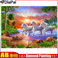 DIAPAI AB Square/Round Drill 5D DIY Diamond Painting "Horse Sea Tree Mountain" Embroidery Cross Stitch Full Rhinestone Decor