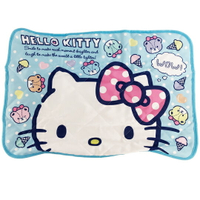 小禮堂 Hello Kitty 涼感枕頭套 涼感枕巾 冷感枕套 涼感寢具 43x60cm (藍 大臉)