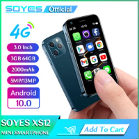 New Update SOYES XS12 Mini Smartphone 3GB RAM 64GB ROM 3.0'' Android 10.0 Octa Core 13MP Camera Cheap Mobile Phone VS XS11