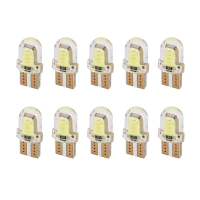 หลอดไฟ LED, 10 ชิ้น, T10 W5W COB SMD CANBUS, วัสดุซิลิกา, สีขาวสว่าง, เหมาะสำหรับไฟใบขับขี่