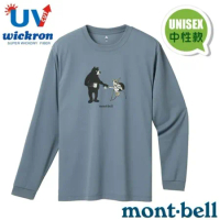【mont-bell】男女 Wickron 吸濕排汗長袖T恤.圓領衫.快乾透氣.光觸媒抗菌除臭/1114769 BL 藍