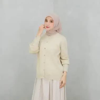 Odeca | Button Cardi Knit | Luaran | Outer Wanita Wood
