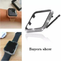 Diamond Case For Apple Watch 44mm 40mm 42mm 38mm All-round Protective Shell iWatch Series 6 5 4 3 SE High-end Bumper Accessories