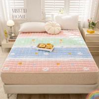 Milk Velvet Thin Mattress Pad Dormitory Bed Mattresses Antiskid Tatami Twin Mattress Skinfriendly Breathable Floor Mattresses