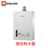 〈原廠安裝〉櫻花熱水器DH-1635F(天然/FE式)屋內型強制排氣式16L(同DH-1633F)