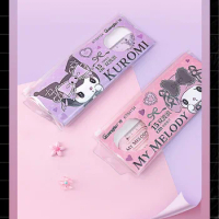 Sanrio Cute Stationery Set Set Size 15cm Ps Material Pvc Zipper Bag Portable Purple Pink Stationery Children's Christmas Gift