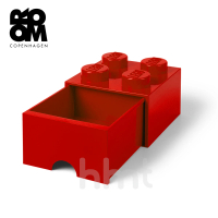 【Room Copenhagen】LEGO Brick Drawer 4樂高積木方塊四紐抽屜盒收納盒-紅色(樂高收納盒)