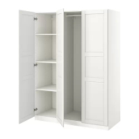 PAX/TYSSEDAL 衣櫃/衣櫥組合, 白色/白色, 150x60x201 公分